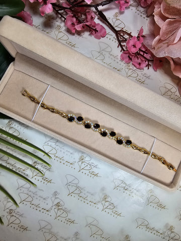 Gold Black Sapphire Bracelet